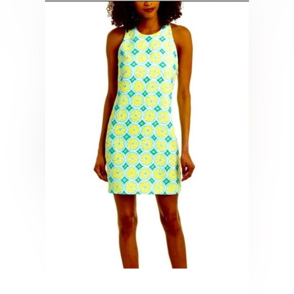 Sail To Sable STS Shift Dress Size Medium Sleeveless Yellow Lemon Green $2151748 - Picture 1 of 15